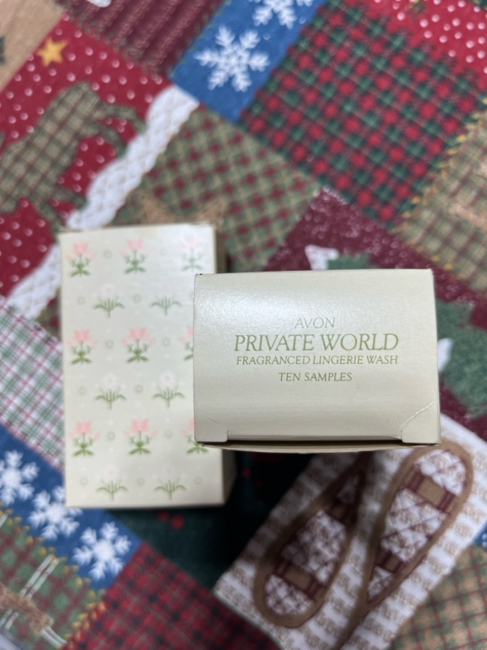 Avon Private World Lingerie Wash - Cream and Green Accents
